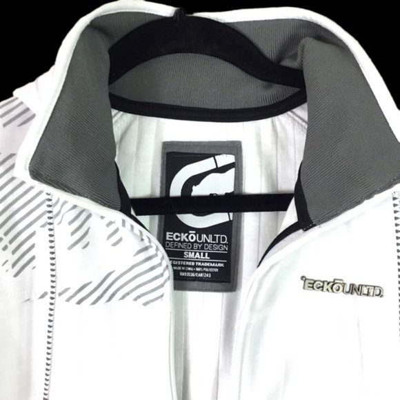 Ecko Unltd. White Zipper Hoodie front pockets size small zipper - Picture 4 of 9
